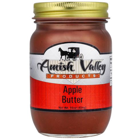 Amish Valley Products Apple Butter Glass Jar Old Fashioned Homestyle Slow Cooked
