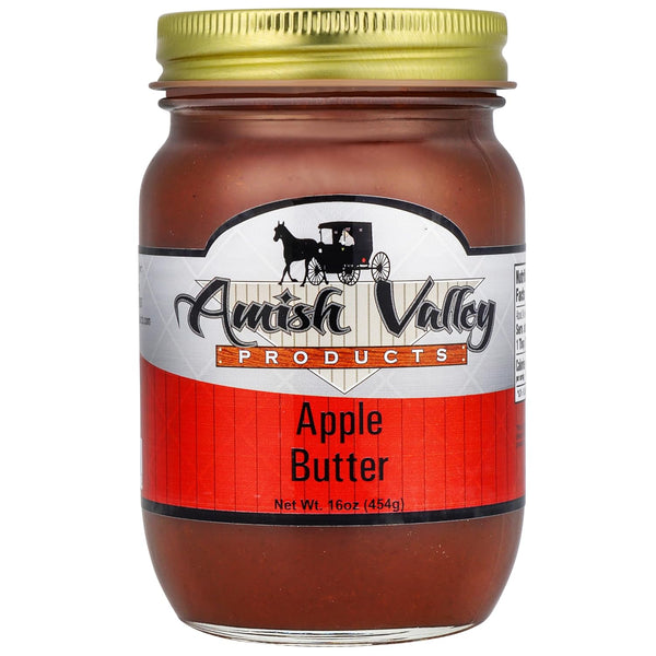 Amish Valley Products Apple Butter Glass Jar Old Fashioned Homestyle Slow Cooked