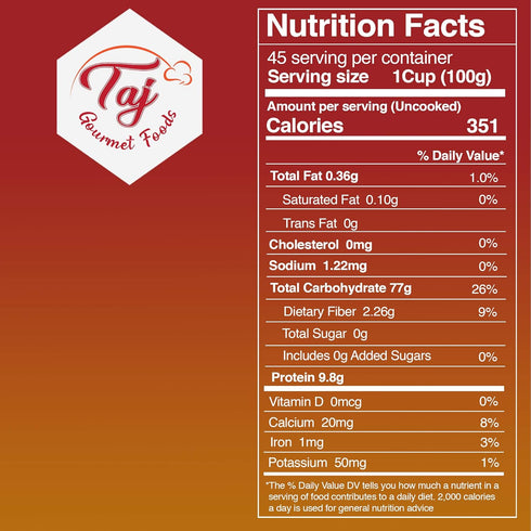 TAJ Gourmet Foods 10lbs TAJ Sona Masoori Rice | Short Grain White Rice | Product of India