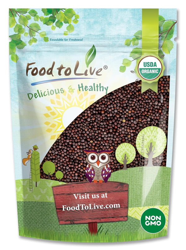 Food to Live Organic Brown Mustard Seeds, 5 Pounds Non-GMO, Great for