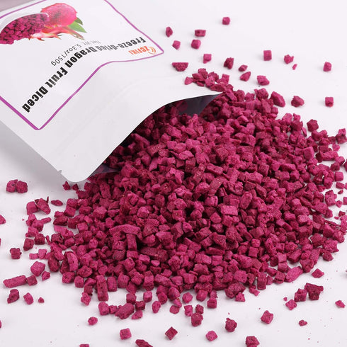 ZCFIKJ 5.3OZ/150G,Freeze Frozen Freeze Dried Dragon Fruit Cubes Dried Fruit Snacks No Added Sugars,Premium Dragon Fruit
