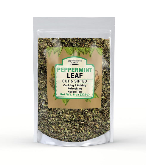 Unpretentious Peppermint Leaf, 8 oz Cut & Sifted, Refreshing for Cooking & Baking