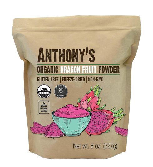 Anthony's Organic Dragon Fruit Powder, 8 oz, Freeze-Dried, Gluten Free, Non GMO