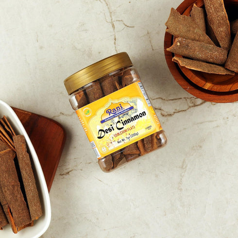 Rani Desi (Dalchini) Flat Cinnamon, 7oz (200g) PET Jar, All Natural, Vegan, Gluten Friendly, Kosher