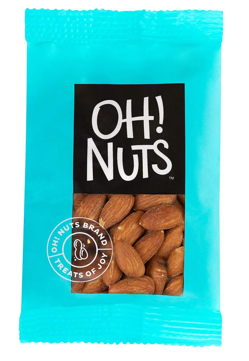 12 Packs (1.5 oz Oh! Nuts Almonds Roasted Salted Individual Nut Snacks for On-the-Go - Convenient Nut Snacks for School