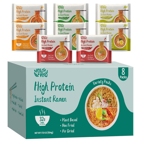 (32g) 18 Pack, VOLO VERO High Protein Ramen Konjac Noodles, Vegan, Plant-Based, Low Carb, Low Fat, Non-Fried