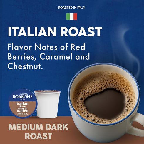 (60 Count) Caff Borbone Italian Roast Coffee Medium Dark Roast, Arabica & Robusta Blend, Roasted in Italy for a Bold