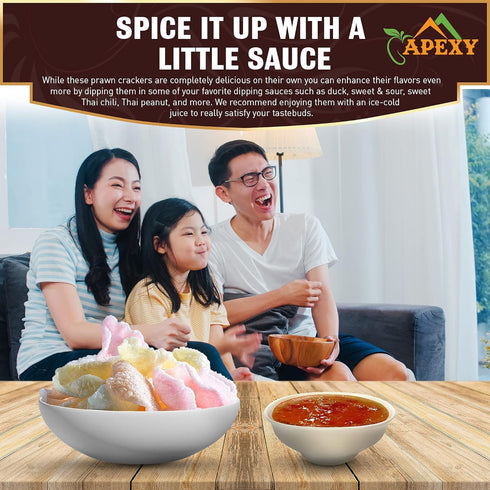 APEXY 8 oz (227g), Authentic Prawn Crackers Uncooked, Crispy and Delicious Shrimp Chips for Party Appetizers