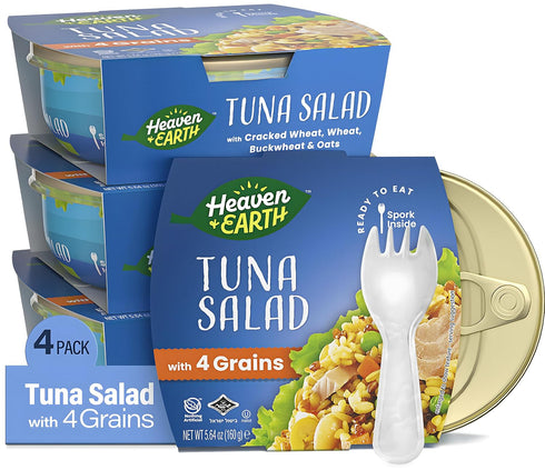 Heaven & Earth Ready to Eat Tuna Salad, Beans & Four Grains,
