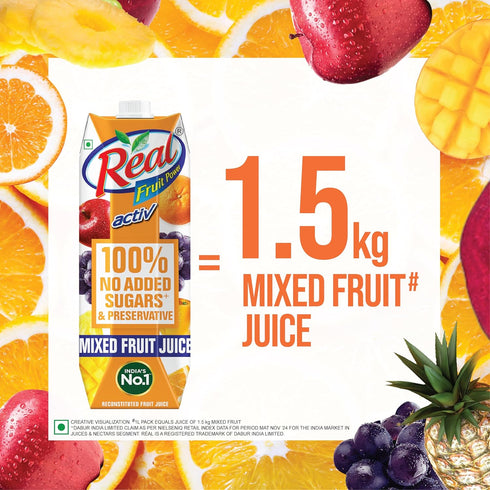 Dabur 1l Real Activ Mixed Fruit Juice