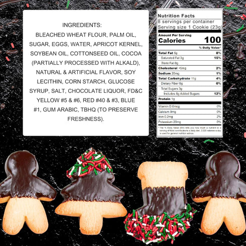 Christmas Cookie Gifts | Holiday Shortbread Cookies | Chocolate Cookies Snowflakes, Christmas Trees, Stocking Stuffers
