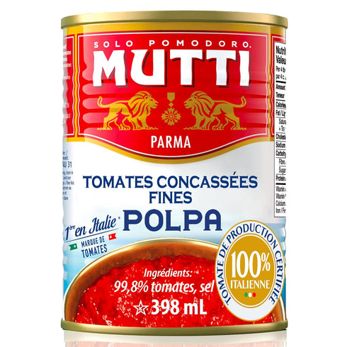 14 oz. 1 Pack #1 Mutti Crushed Tomatoes (Polpa), | | Italys Brand of Tomatoes | Fresh Taste for Cooking | Canned
