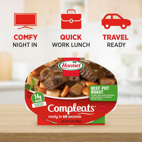 9 (Pack 6) HORMEL COMPLEATS Beef Pot Roast Microwave Tray, Ounces