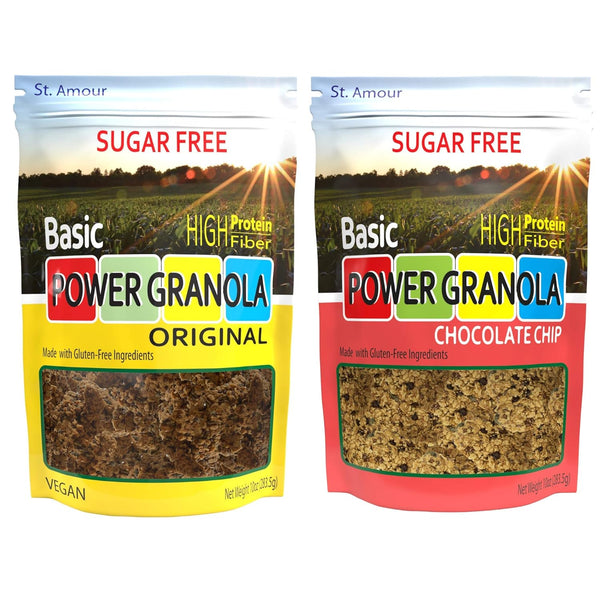 St Amour Basic Power Granola - 2 pack - Sugar Free-Gluten Free (VARIETY 2