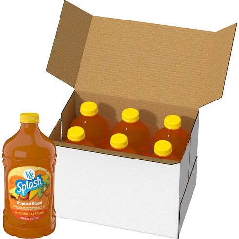 V8 Splash Tropical Blend Flavored Juice Beverage, 64 fl oz Bottle (6