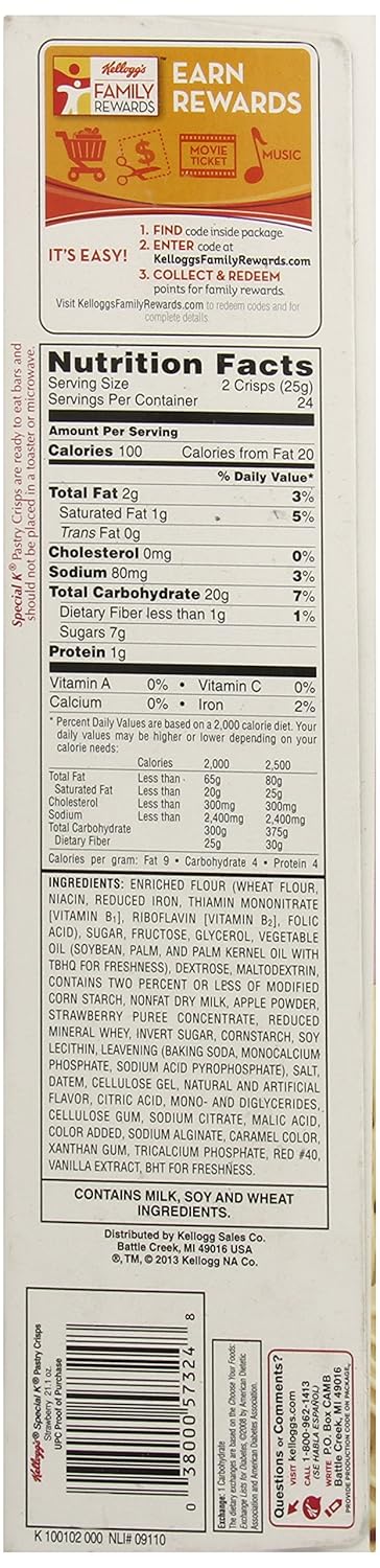 Kellogg's Special K 21.1 Pastry Crisps Cereal, Strawberry, Ounce