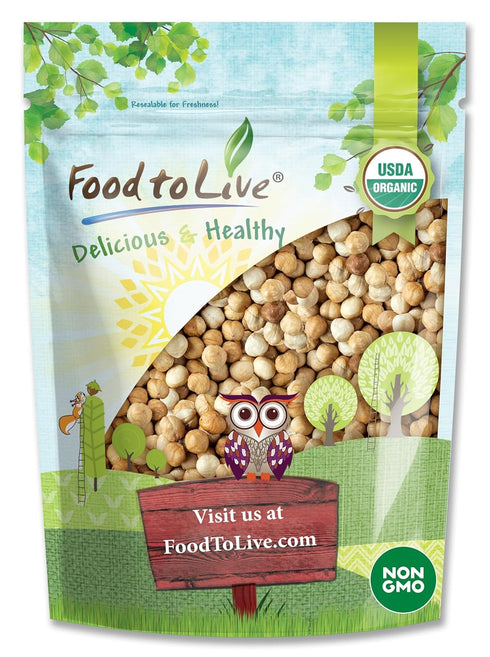 Food to Live Organic Blanched Roasted Hazelnuts, 1 Pound Non-GMO, Dry Roasted