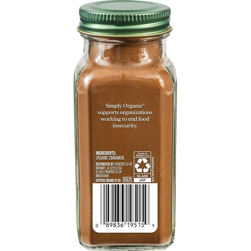 2.08 Simply Organic Ceylon Ground Cinnamon, Ounce, Non-GMO Organic Cinnamon Powder