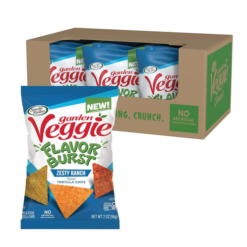 Sensible Portions Garden Veggie Flavor Burst Tortilla Chips, Ranch, 2 Oz (Pack