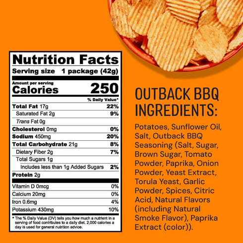 1.5 Oz (Pack 15) The Good Crisp Company Outback BBQ Crinkle Cut Potato Chips