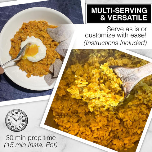 3 Jain Family Foods Mung Rice Khichdi Kitchari Kit | Authentic Indian Meal Kit with Spiced Yellow Lentils | Plant