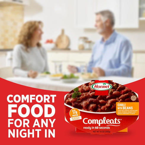 10 (Pack 6) HORMEL COMPLEATS Chili with Beans Microwave Tray, Ounces