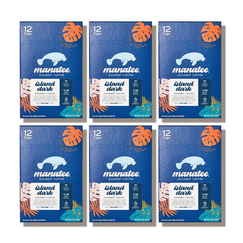 2.0 12 Count, Pack 6 Manatee Gourmet Coffee Single Serve Pods for Keurig K Cup Brewers Island Dark Roast