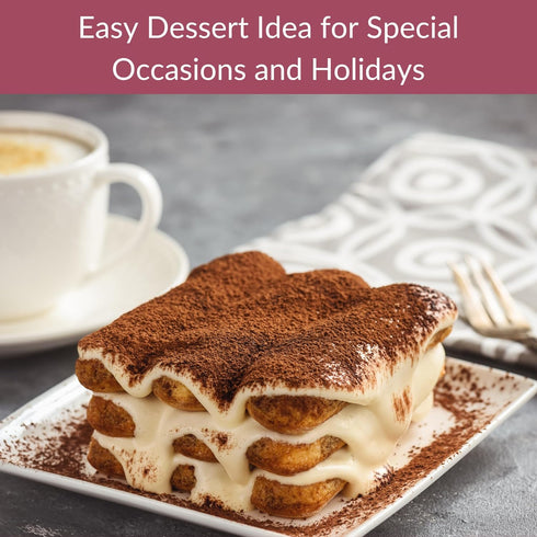 (3 Pack) DeLallo Tiramisu Kit, No-Bake Italian Dessert Mix, Tiramisu Cake Mix with Savoiardi Lady Fingers