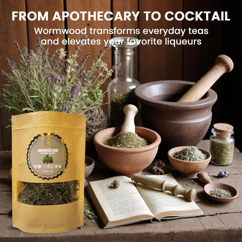 Cure with Pure Organic Wormwood Herb Dried Cut & Sifted 4oz - Non-GMO, Herbal Remedy in Eco-Friendly Pouch