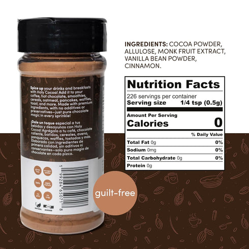MY SECRETS PEGGY'S FOOD 100% 4 Oz Holy Cocoa Powder - Premium Natural Unsweetened Pure Cacao for Coffee, Smoothies