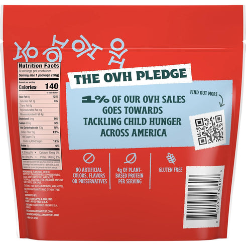 1 (Pack 8), Orchard Valley Harvest Heart Healthy Blend, Ounce Bags of Almonds, Cranberries, Walnuts, and Chickpeas
