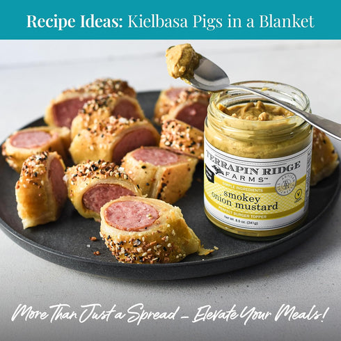 1 Terrapin Ridge Farms Smokey Onion Mustard Gourmet Mustard for Burgers, Brats, Sandwiches & More Quart Jar