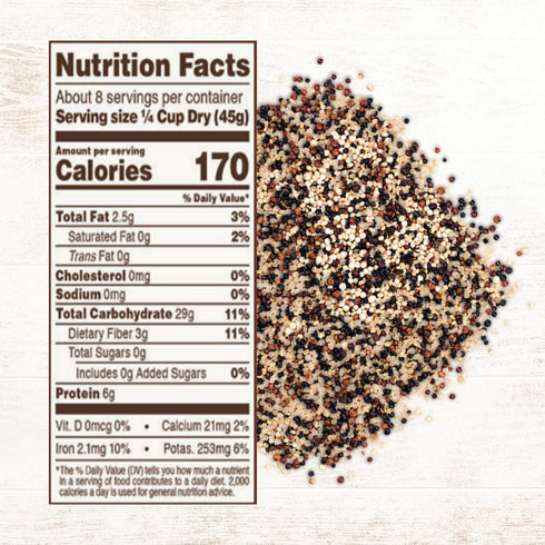 12-Ounce Roland Foods Organic Tri-Color Quinoa, Pre-washed, All Natural, Gluten Free