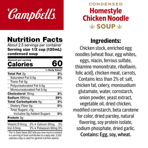 (Packaging 10.5 Oz, Pack 12 Campbell's Condensed Homestyle Chicken Noodle Soup, May Vary)