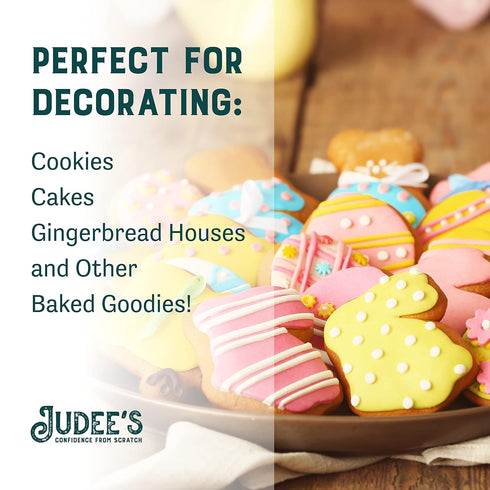Judee's Royal Icing Mix 8 oz, Non-GMO, Gluten-Free, Nut Free, Just Add Water for Frosting Cookies