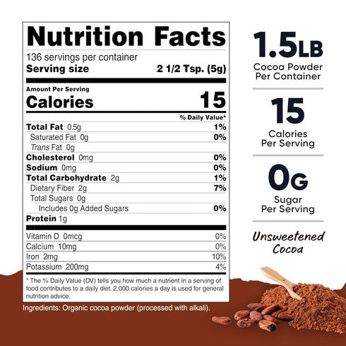 (1.5 Nutricost Pantry Organic Cocoa Powder Pounds Per Bottle) Non GMO, Gluten Free, Vegan, Baking Powder