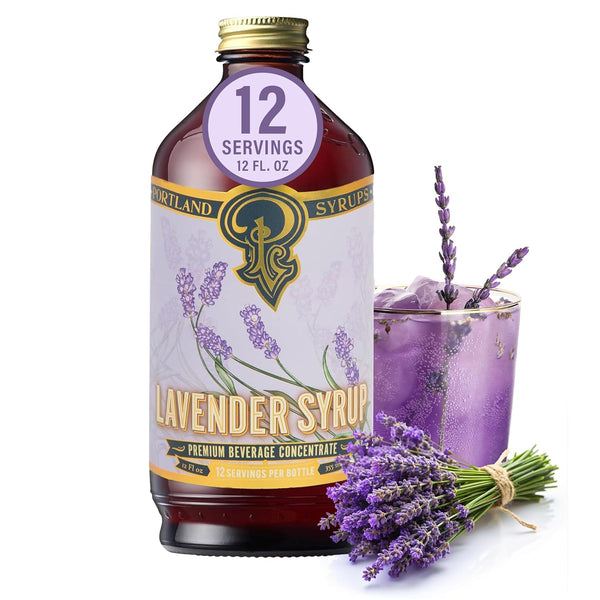 Portland Syrups Lavender Syrup - Premium Beverage Concentrate for Delicious Cocktails, Tea,
