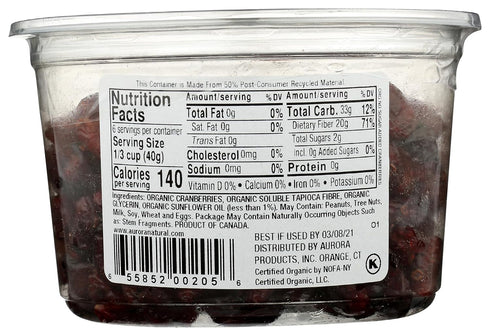 AURORA 9 OZ Products Organic Dried Cranberries