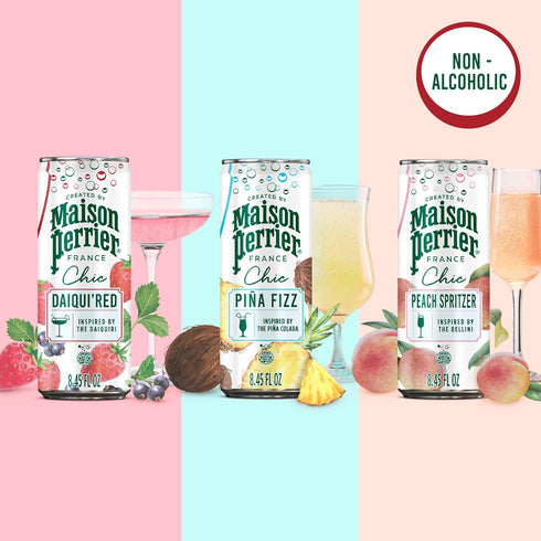 Pack 12-Pack Maison Perrier Chic Variety Flavored Sparkling Beverage, Low Calorie, Mocktails