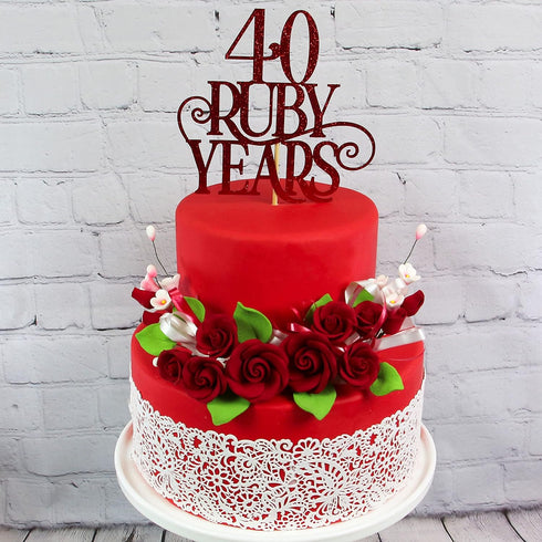 2 Count Global Sugar Art Premium Rose Sugar Cake Topper Flower Spray, Deep Red, by Chef Alan Tetreault