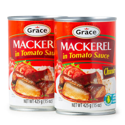 Grace Chunky Mackerel In Tomato Sauce 15oz - 2 Pack - Canned