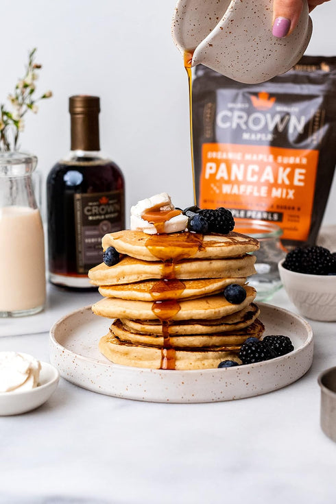 16 Oz (Pack 6) Crown Maple Certified Organic Pancake and Waffle Mix, Made with Handcrafted Sugar and Small-Batch