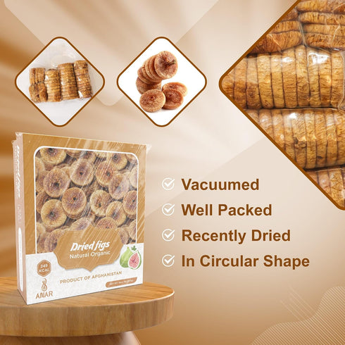 16oz 100% Pack 1 ANAR Dried Figs | Natural | Whole | No Additives | Premium Anjeer | Vacuumed | Best for Snacking