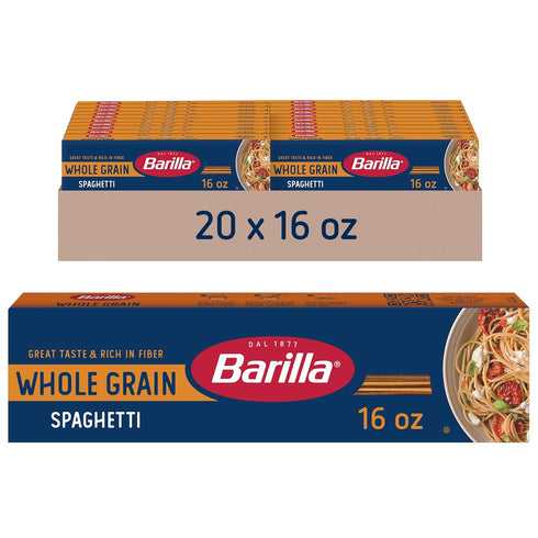 Barilla Whole Grain Spaghetti Pasta, 16 oz. Box (Pack of 20) -
