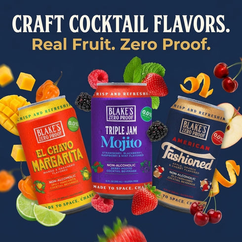 Pack 12 Pack Blakes Zero Proof Sparkling Mocktail Variety Non Alcoholic Carbonated Juice Beverage, Gluten Free