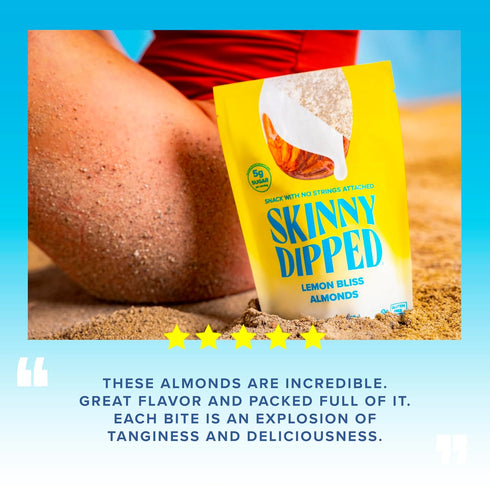 Packs, 24 Count SkinnyDipped Lemon Bliss Almonds, Mini Snack Chocolate Covered Almonds, Low Sugar, Gluten Free, Healthy