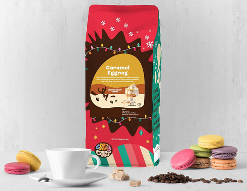 Pack, 10 oz 3 Pack Crazy Cups Flavored Holiday Ground Coffee Variety Includes Holiday Spice, White Christmas, Caramel