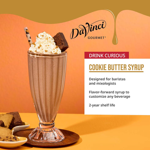 25.4 (Pack 1) DaVinci Gourmet Cookie Butter Syrup, Made with pure Cane Sugar, Dairy Friendly, Fluid Ounces