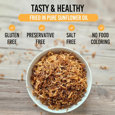 100% 16 oz Crispy Fried Onions | Natural (Non-GMO) | Gluten Free | KETO Friendly | No Sodium | Low Carb | Resealable