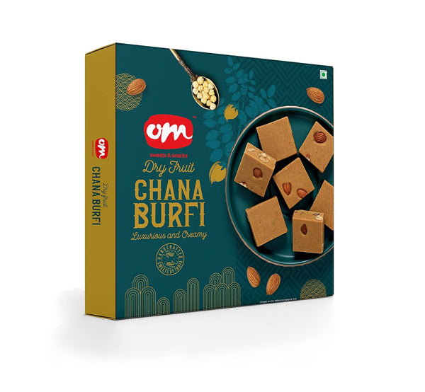 OM SWEETS & SNACKS | Chana Dry Fruit Burfi | Made With Pure Quality Ingredients |